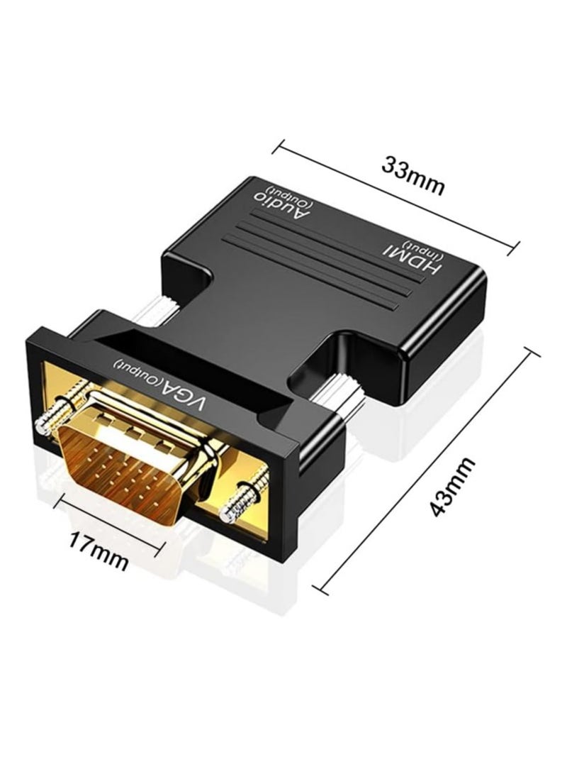 HDMI to VGA Adapter with 3.5mm Audio Cable 1080P 60Hz Female to Male Compatible for Laptop TV Monitor Projector Multicolor - Image 4