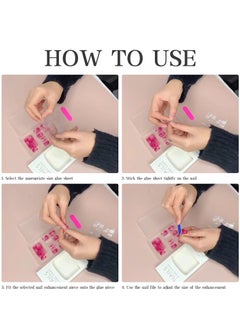 RATSAW 24pcs Long Coffin False Nails Nude Stick on Nails Gradient Press on Nails Removable Glue on Nails Full Cover Acrylic Fake Nails Women Girls Nail Art Accessories  - Image 5