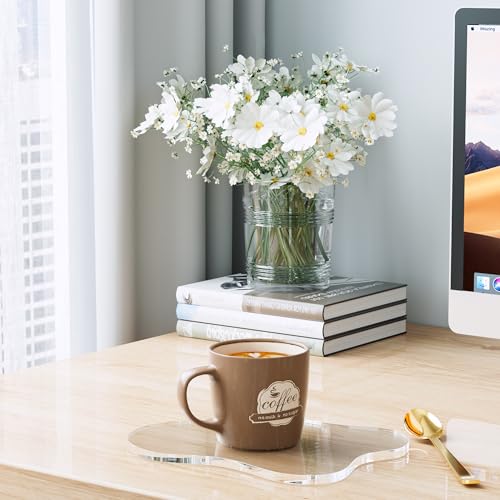 Leadiy Acrylic Coaster Decorative Plates, Irregular Bar Drink Coaster, Clear Cloud Shape Coffee Cup Coaster, Perfect for Tabletop Protection and Accessories Display.(Clear) - Image 2