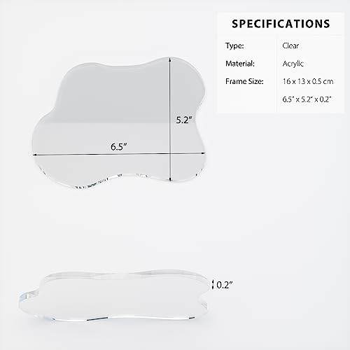 Leadiy Acrylic Coaster Decorative Plates, Irregular Bar Drink Coaster, Clear Cloud Shape Coffee Cup Coaster, Perfect for Tabletop Protection and Accessories Display.(Clear) - Image 4