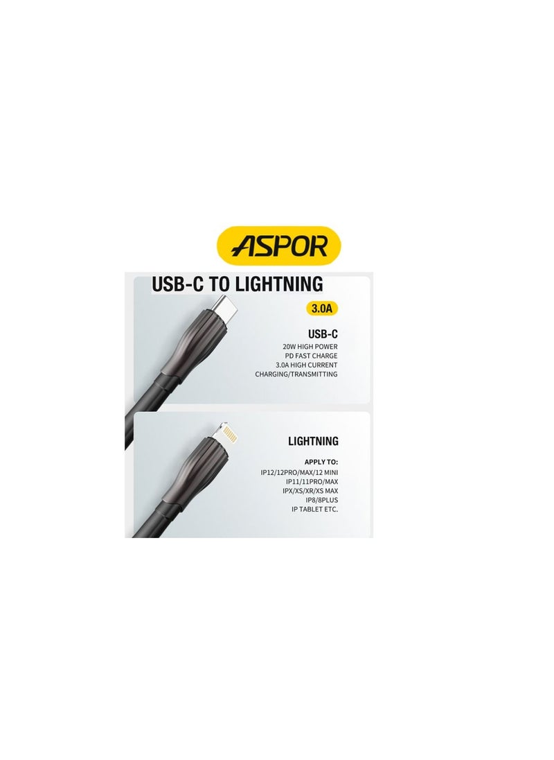 أسبور ASPOR A110 Type-C إلى كابل Lightning  - Image 2