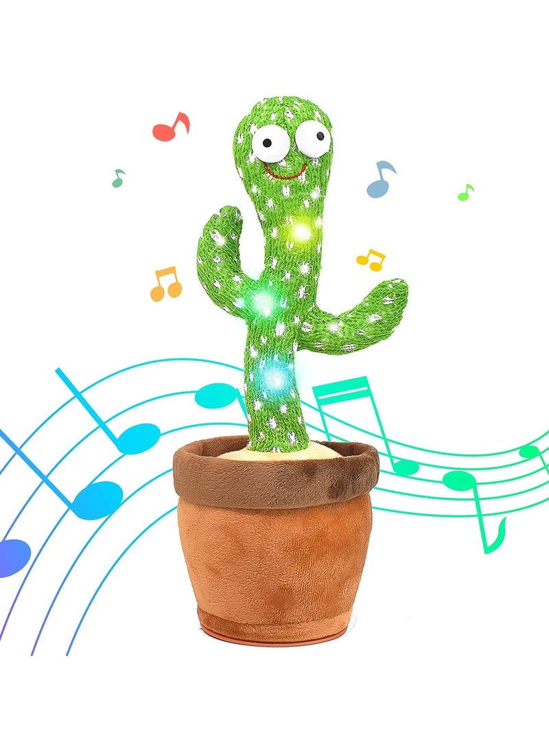 Electric Dancing Plant Cactus Plush Stuffed Toy -Green/Brown With Music For Kids  - Image 1