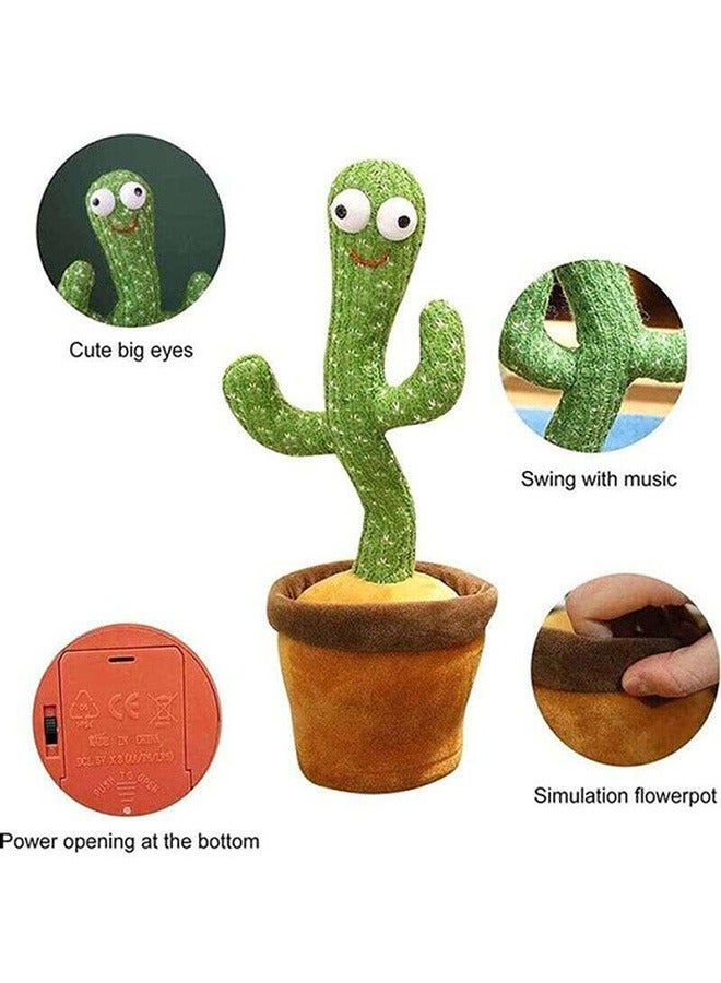 Electric Dancing Plant Cactus Plush Stuffed Toy -Green/Brown With Music For Kids  - Image 3