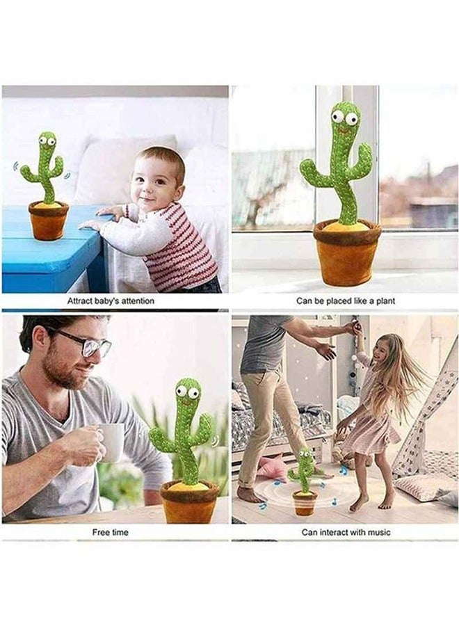 Electric Dancing Plant Cactus Plush Stuffed Toy -Green/Brown With Music For Kids  - Image 4