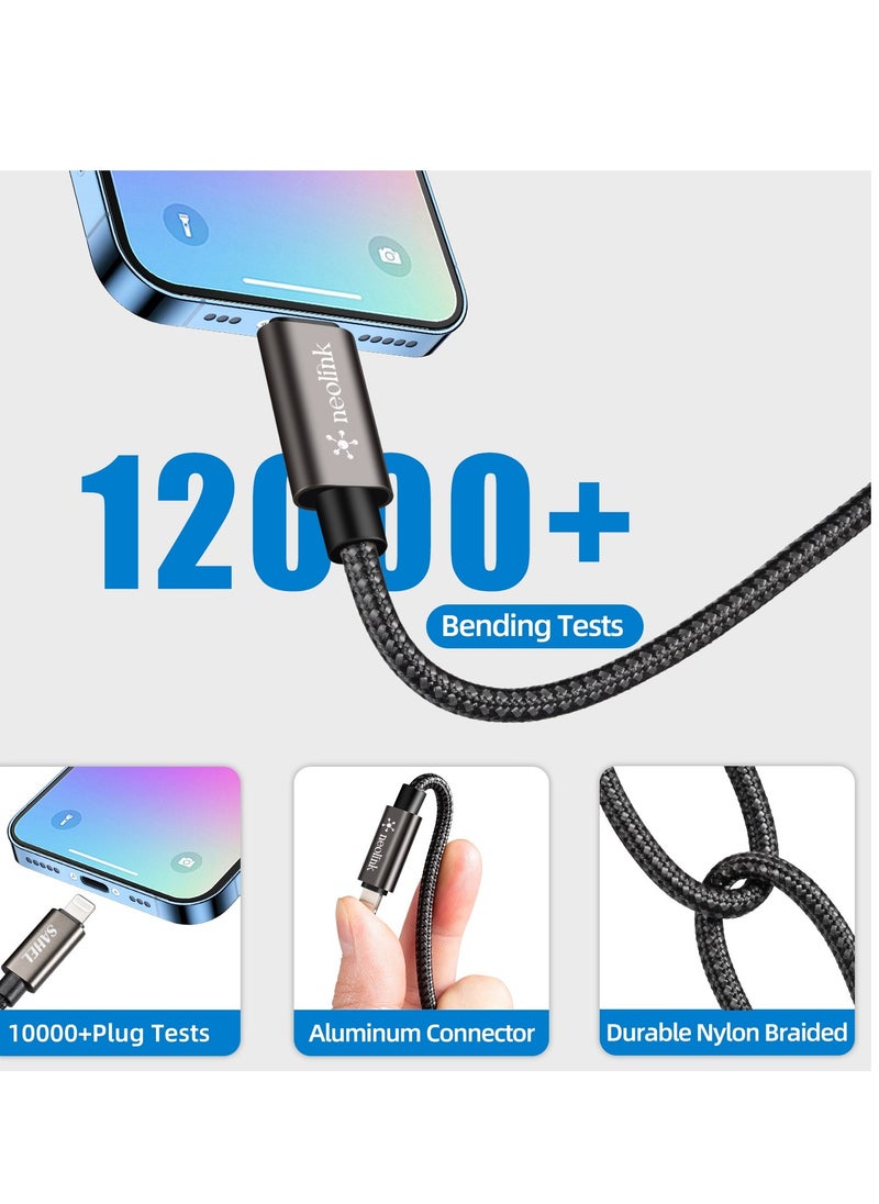 neolink Neolink 2M Heavy Duty Braided Nylon 27W 2.4A Type C to Lightning 480Mbps High-Speed Data Transfer Cable, ROHS Certified Lightning Cable Fast Charging Cords Compatible with iPhones/Airpods/Car Chargers  - Image 3
