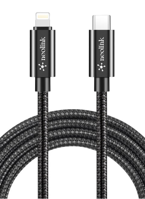 Neolink 2M Heavy Duty Braided Nylon 27W 2.4A Type C to Lightning 480Mbps High-Speed Data Transfer Cable, ROHS Certified Lightning Cable Fast Charging Cords Compatible with iPhones/Airpods/Car Chargers