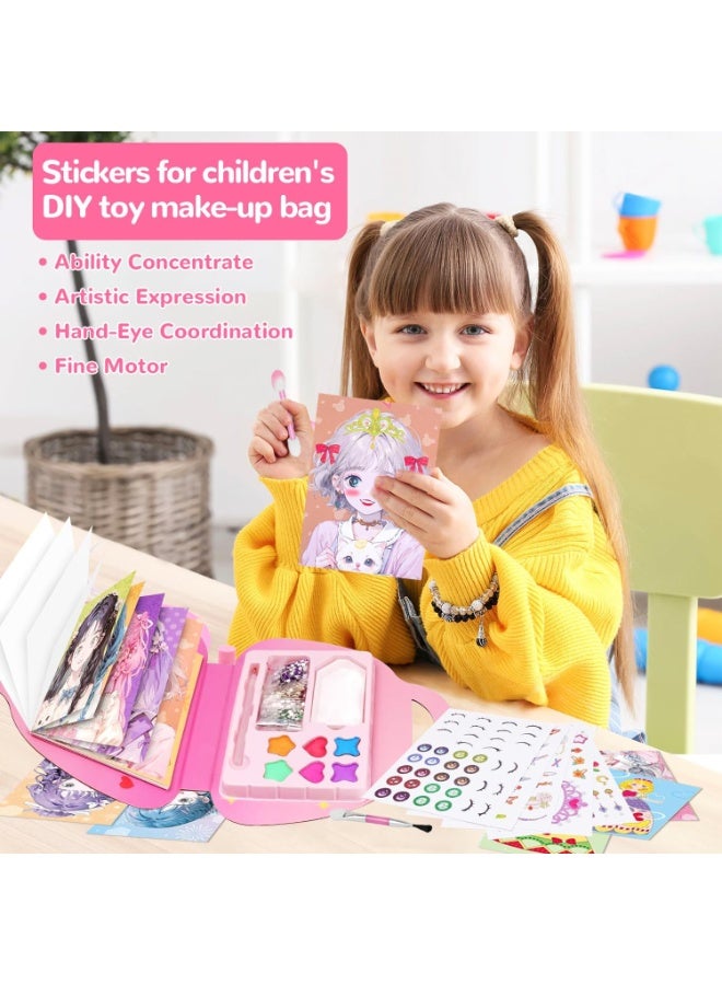 TFIXOL Princess Makeup Book Creative Work for Kids Coloring Book Princesses Painting with Diamonds Children Princess Theme DIY Art Craft Set for Girl Gift - Image 2