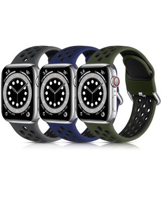 3 Pack Compatible for Apple Watch Ultra Band 49mm Series 8/7 41mm 45mm Series 6/5/4/SE 44mm 40mm Series 3/2/1 42mm 38mm, Breathable Silicone Sport Bands for iWatch Bands Men Women, M/L - pzsku/Z2ED5F76B0F8EE974E744Z/45/_/1691487139/80c71830-5461-4c62-ad23-7e9bf6b98422