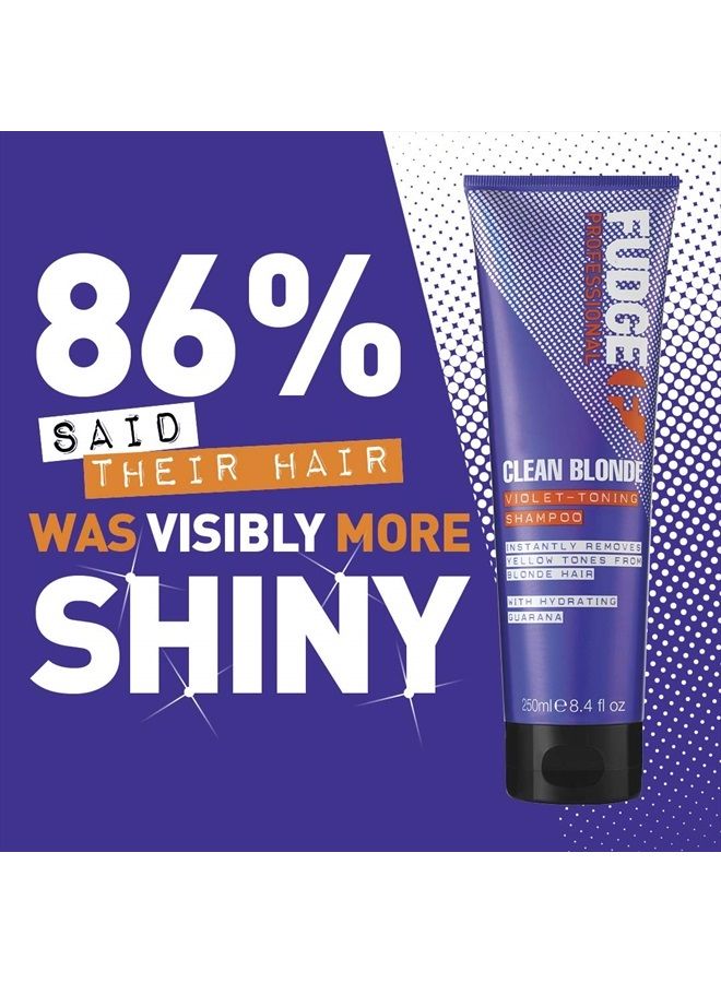 Fudge Professional Clean Blonde Violet-Toning Anti-Gelbstich Shampoo, 250 ml - Image 5