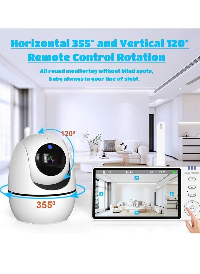 Gonice Baby Monitor - 5 Inch Sreen with Night Vision, 720P Video Baby Monitor with Camera and Audio, VOX, 2-Way Talk, 8 Lullabies and 300m Range No WiFi  - Image 4