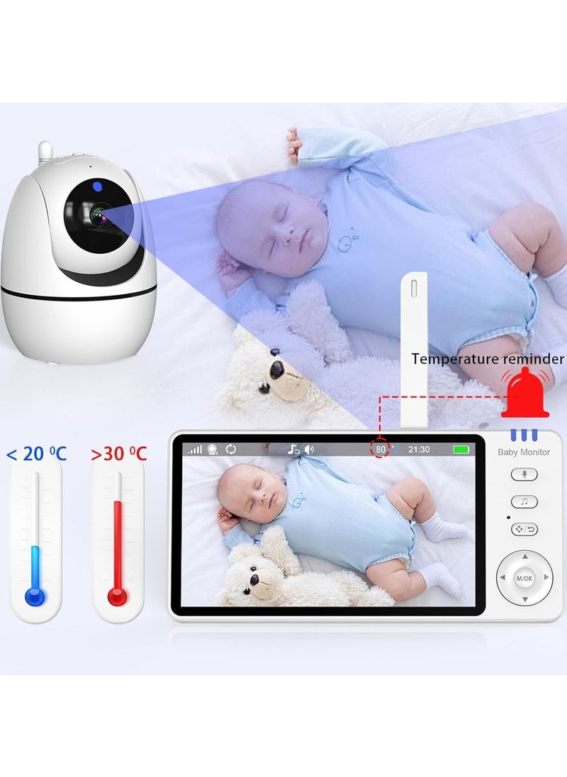 Gonice Baby Monitor - 5 Inch Sreen with Night Vision, 720P Video Baby Monitor with Camera and Audio, VOX, 2-Way Talk, 8 Lullabies and 300m Range No WiFi  - Image 5