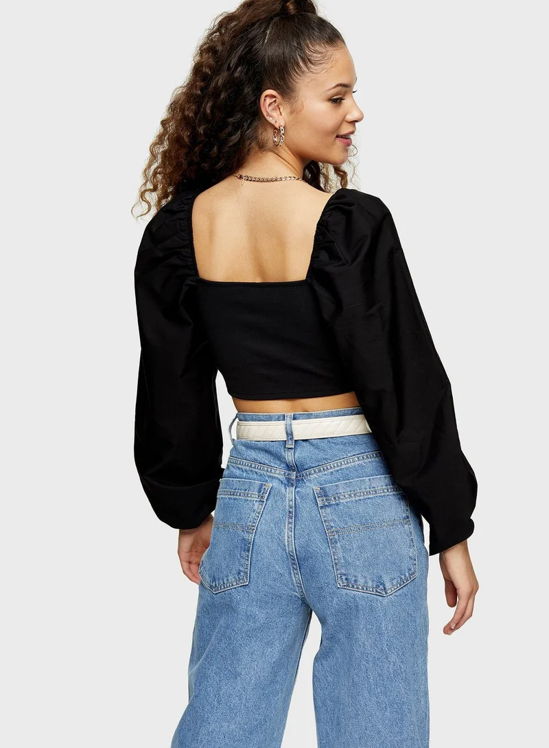 TOPSHOP Square Neck Top