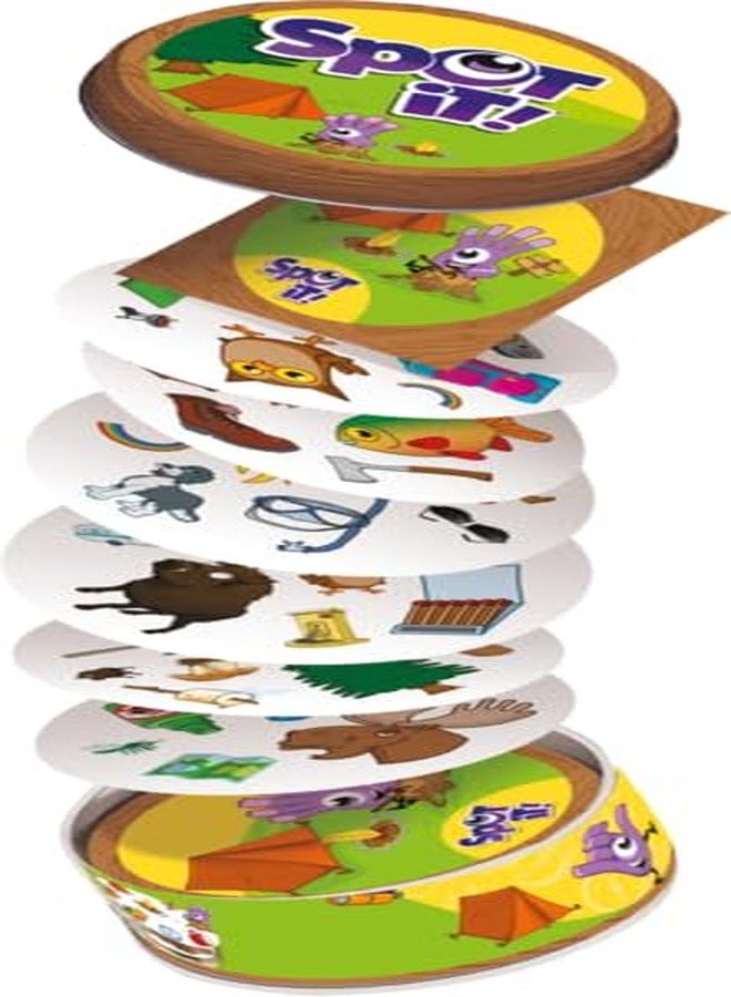 Asmodee Spot It! Camping Card Game (2024 Refresh) - Eco-Sleeve Edition, 5-in-1 Visual Perception Game for Quick Reflexes and Family Fun, Ages 6+, 2-8 Players, 10 Minute Playtime - Image 3