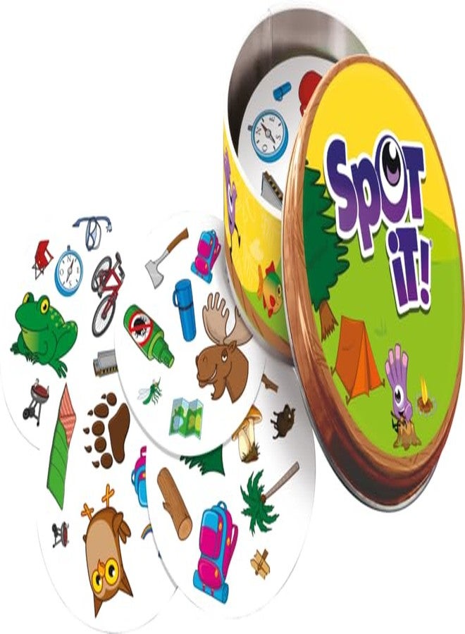 Asmodee Spot It! Camping Card Game (2024 Refresh) - Eco-Sleeve Edition, 5-in-1 Visual Perception Game for Quick Reflexes and Family Fun, Ages 6+, 2-8 Players, 10 Minute Playtime - Image 4