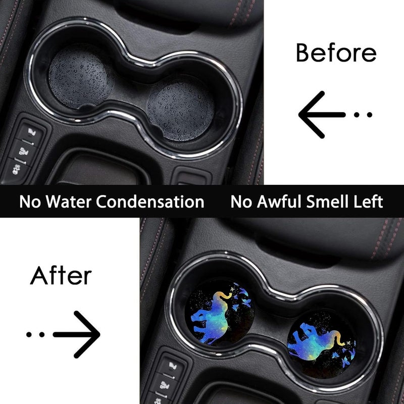Ldntly Car Coasters for Cup Holders,2 Pack Elephant Car Coasters,2.75" Universal Size Anti Slip Rubber Mat,Automotive Cup Holder Decal Decor Accessories,Elephant Gifts for Women,Men,Mom - Image 3