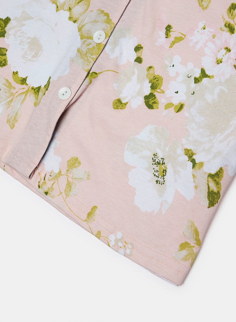 trendyol 100% Cotton Floral Detailed Knitted Pyjama Set  THMAW22PT0694 - Image 4