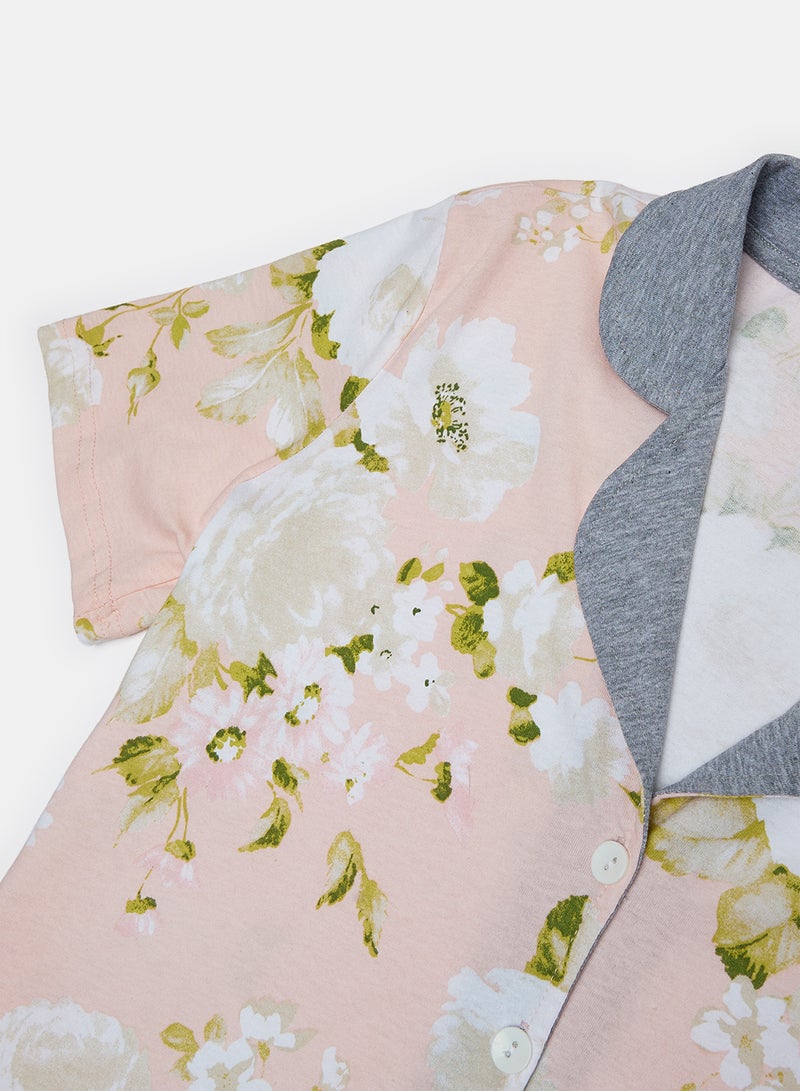 trendyol 100% Cotton Floral Detailed Knitted Pyjama Set  THMAW22PT0694 - Image 3