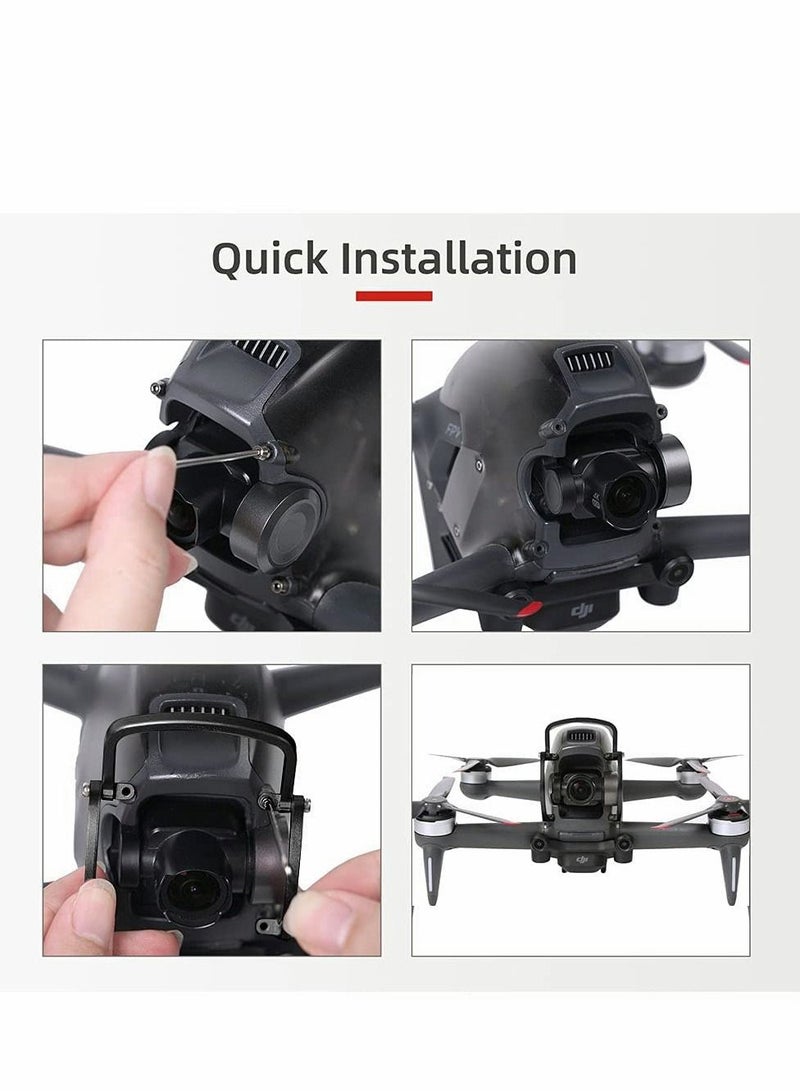 Excefore Landing Gear Gimbal Bumper for FPV Drone Accessories PTZ Protect Bar Aluminum Alloy Camera Anti-Collision,Anti-Collision Aluminum Alloy Accessories(Black) - Image 4