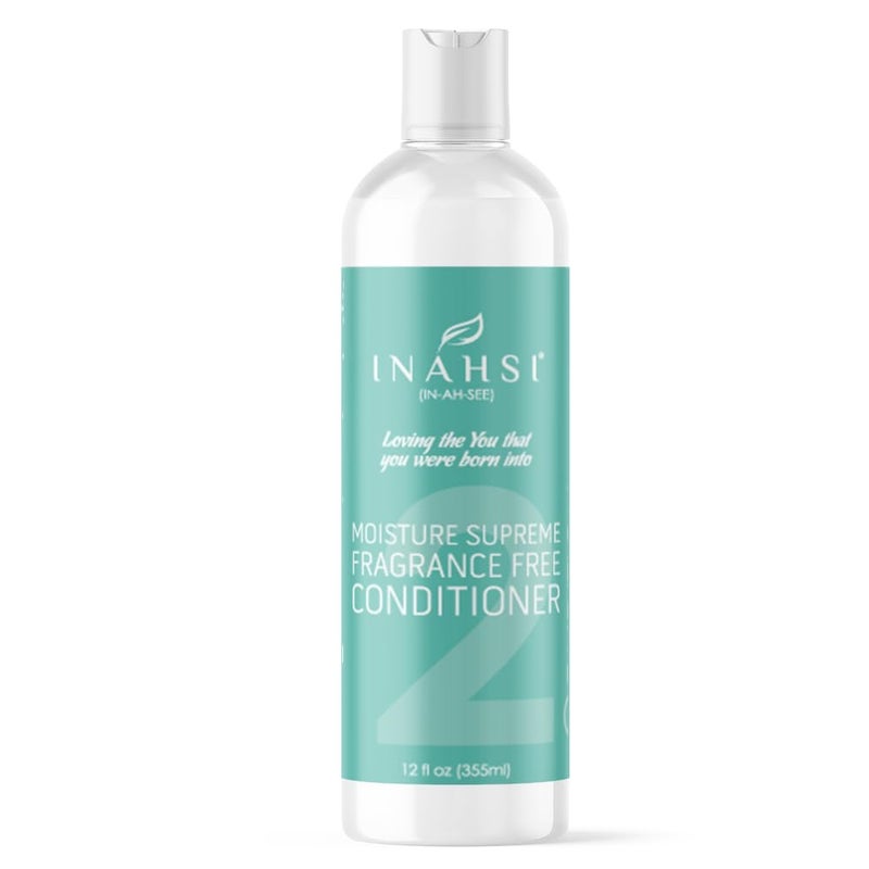 INAHSI Moisture Supreme Fragrance Free Conditioner | Hair Conditioner for Men, Women, or Kids with Curly Hair | Hair Products for Naturally Curly Hair 12 oz | Made in the USA