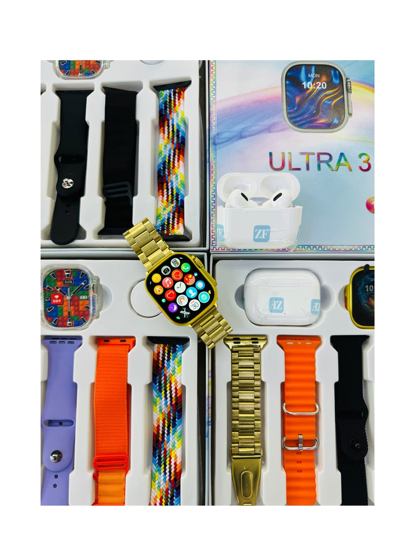 ACE-220 Ultra Smart Watch Ultra 10 In 1 Waterproof 7 Straps + Protective Case + Earphones Men Women 49MM Bluetooth Call Heart Rate Wireless Charging Fitness Bracelet Smartwatch Set  - Image 5