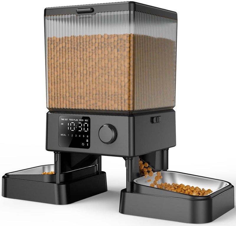 oneisall Automatic Cat Feeder for 2 Cats, 20 Cups/5L Automatic Cat Food Dispenser for Small Pets Indoor, Timed Cat Feeder for Dry Food - Image 1