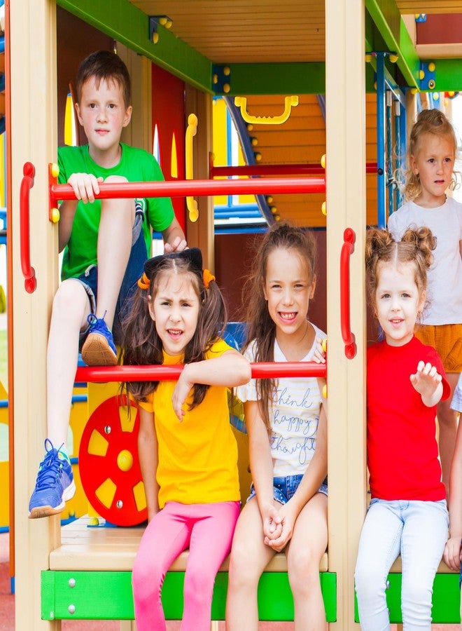 Restroma 4 Pieces Kids Playground Safety Handles Playground Grab Handle Bars Playground Accessories Equipment for Kids Outdoor Playset Backyard Playhouse Tree House Jungle Gym (Yellow,Red) - Image 5