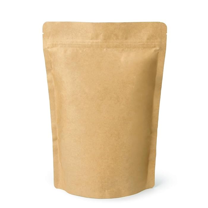 Deera Deera Kraft Paper Standee Pouch Without Window With Aluminium Lining Inside Produce Storage Bag 130Mm X 210Mm Pack Of 50  - Image 1