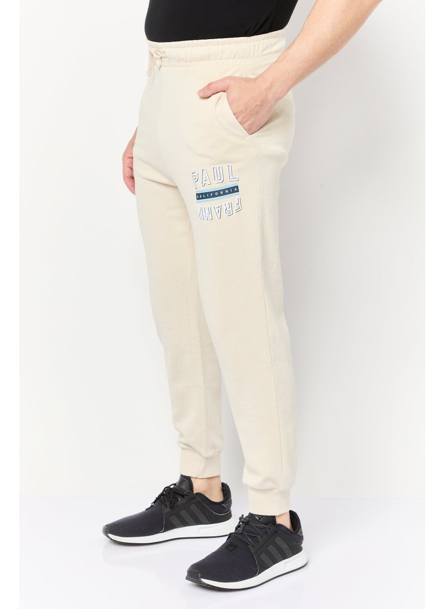 Paul Frank - Men Regular Fit Solid Jogger Pants, Beige - Image 1