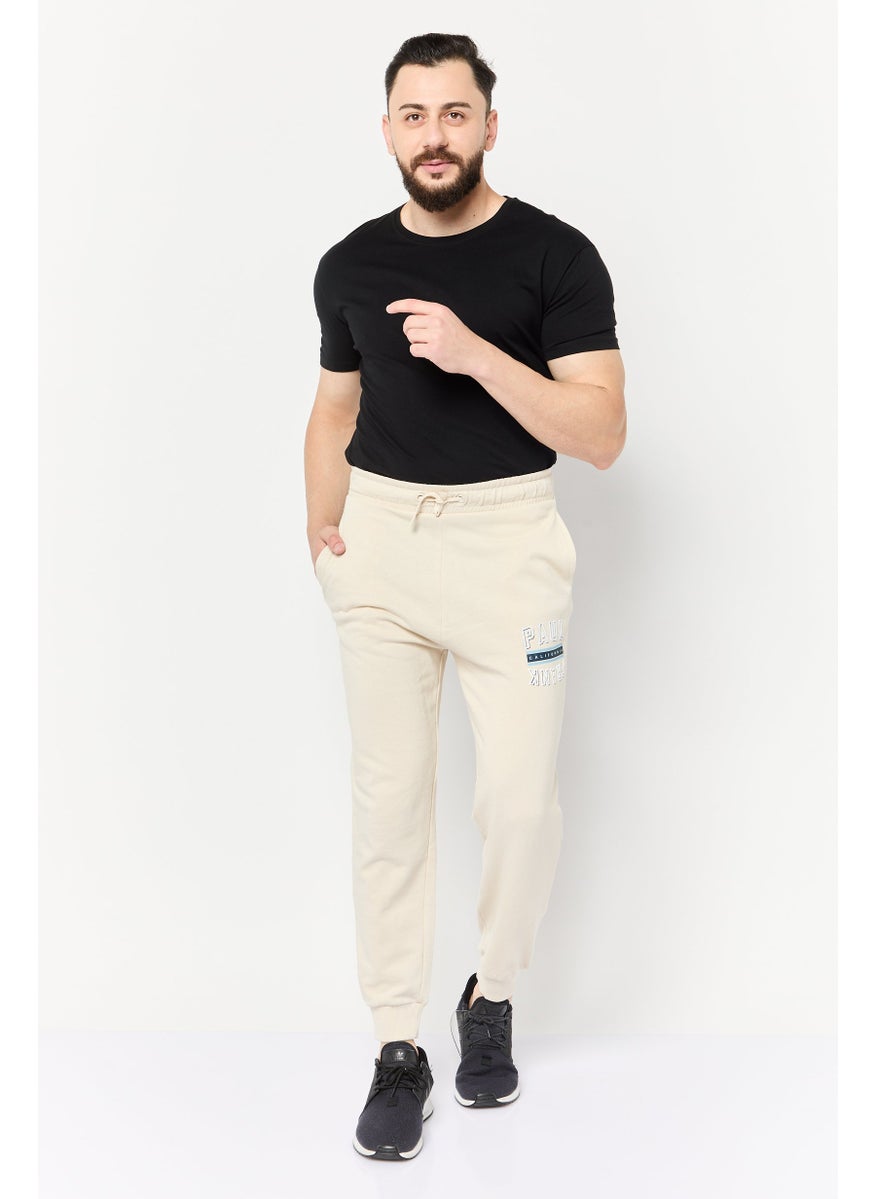 Paul Frank - Men Regular Fit Solid Jogger Pants, Beige - Image 1