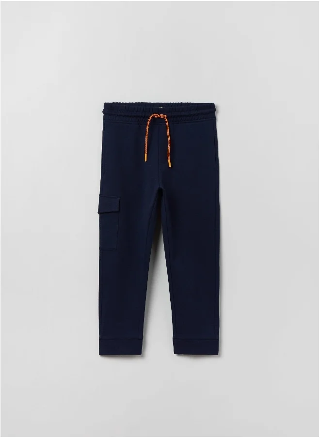 او في اس Plush joggers with drawstring