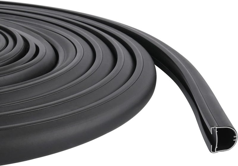 CARMOCAR RV Slide Out D-Seal Black Rubber Weatherstrip Exterior Molding Trim 1" x 15/16" x 35' Replacement for RV Camper Trailer Slideout System - Image 1