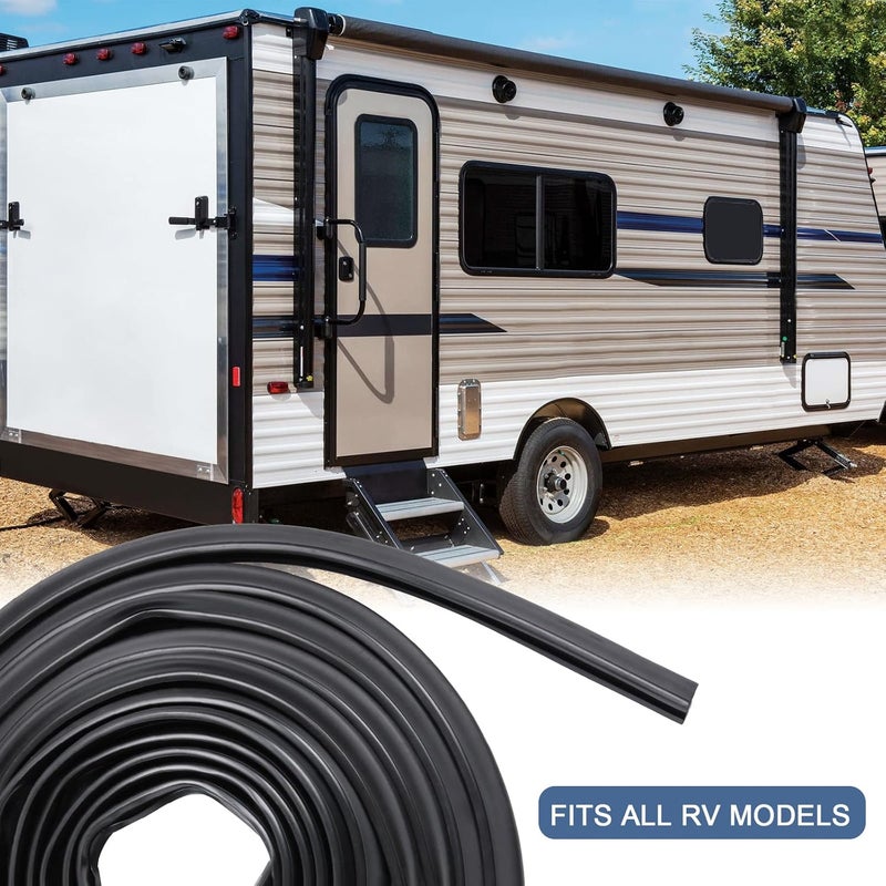 CARMOCAR RV Slide Out D-Seal Black Rubber Weatherstrip Exterior Molding Trim 1" x 15/16" x 35' Replacement for RV Camper Trailer Slideout System - Image 4