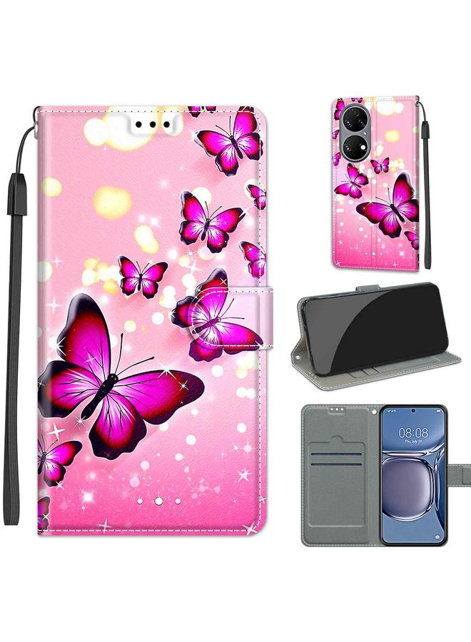 erorex Voltage Coloured Drawing Magnetic Clasp Horizontal Flip PU Leather Case with Holder & Card Slots For Huawei P50 - Image 1