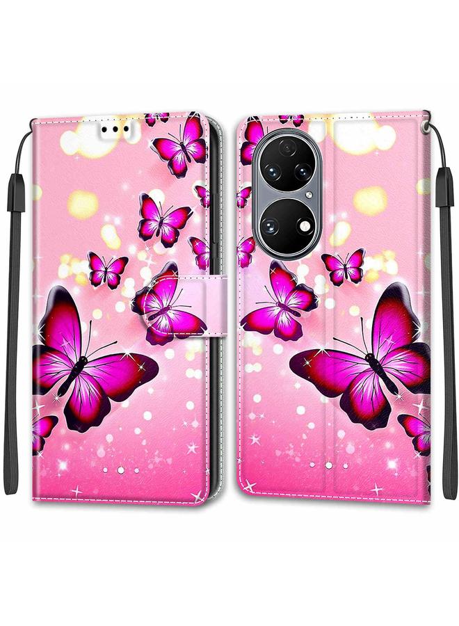 erorex Voltage Coloured Drawing Magnetic Clasp Horizontal Flip PU Leather Case with Holder & Card Slots For Huawei P50 - Image 2