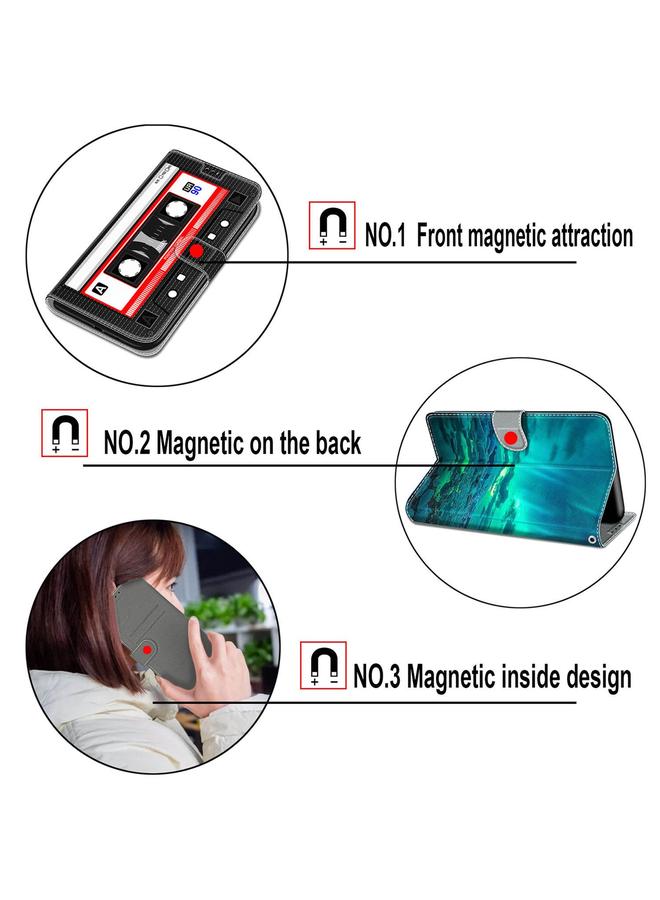 erorex Voltage Coloured Drawing Magnetic Clasp Horizontal Flip PU Leather Case with Holder & Card Slots For Huawei P50 - Image 4