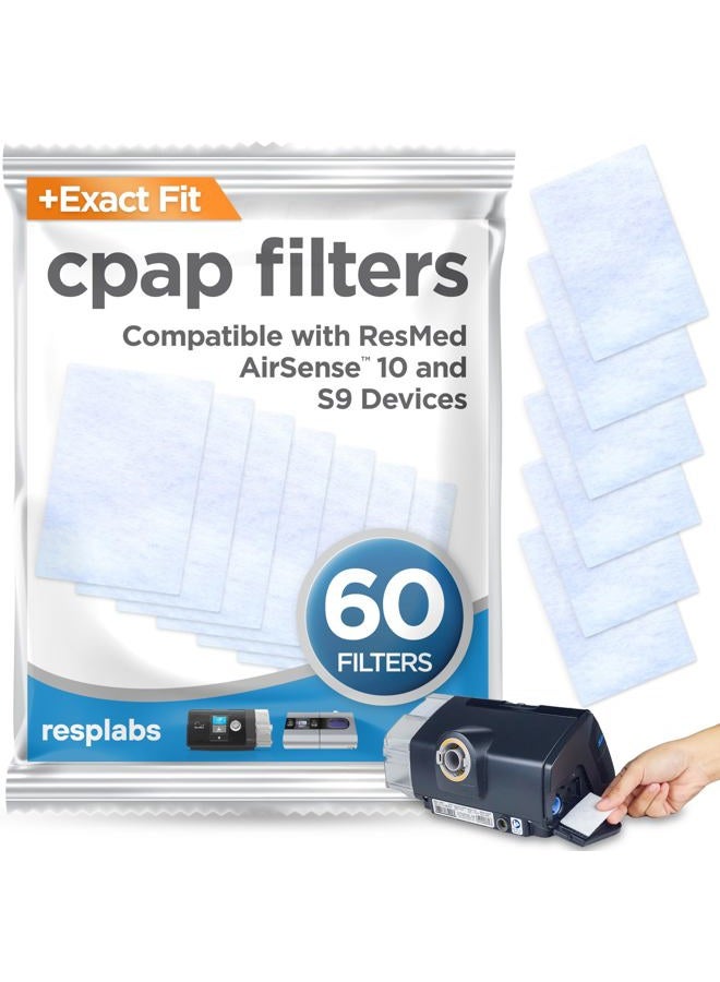 RespLabs Medical Inc. resplabs CPAP Filters Compatible with The ResMed AirSense, AirCurve 10, S9 Machine - Standard Filter, 60 Count  - Image 1