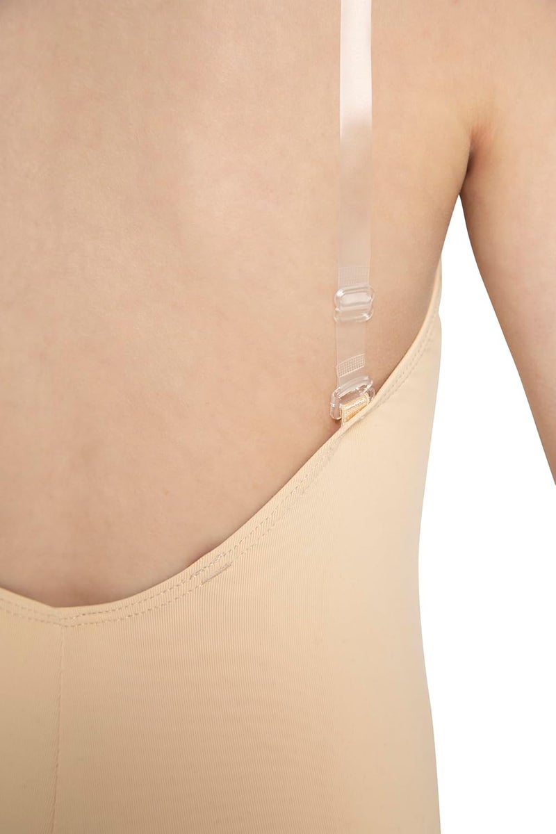 Capezio Girls' 3532C Camisole Leotard with Clear Translucent Straps in Nude - Image 5