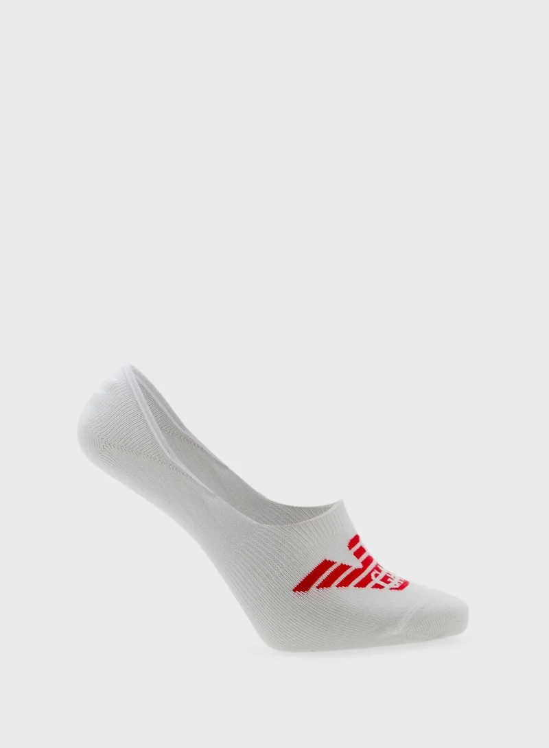 EMPORIO ARMANI 3 Pack Logo No Show Socks