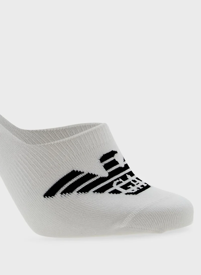 EMPORIO ARMANI 3 Pack Logo No Show Socks