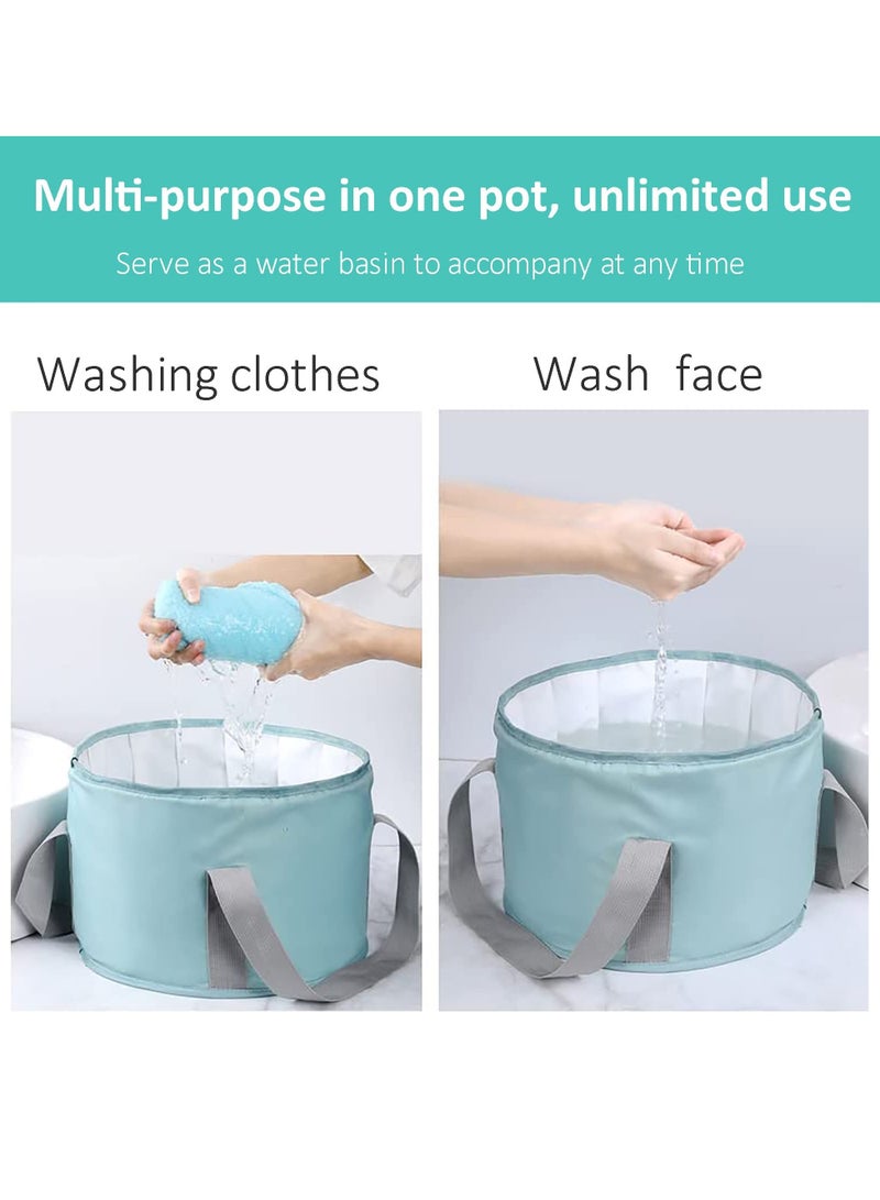 Folding Foot Bath, Soaking Foot Bucket, Foldable Portable Foot Soaking Tub, Travel Foot Bath Tub for Foot SPA Soaking Feet, Home Pedicure Basin, Outdoor Camping, Fishing Hiking Container, Two Sizes - Image 2