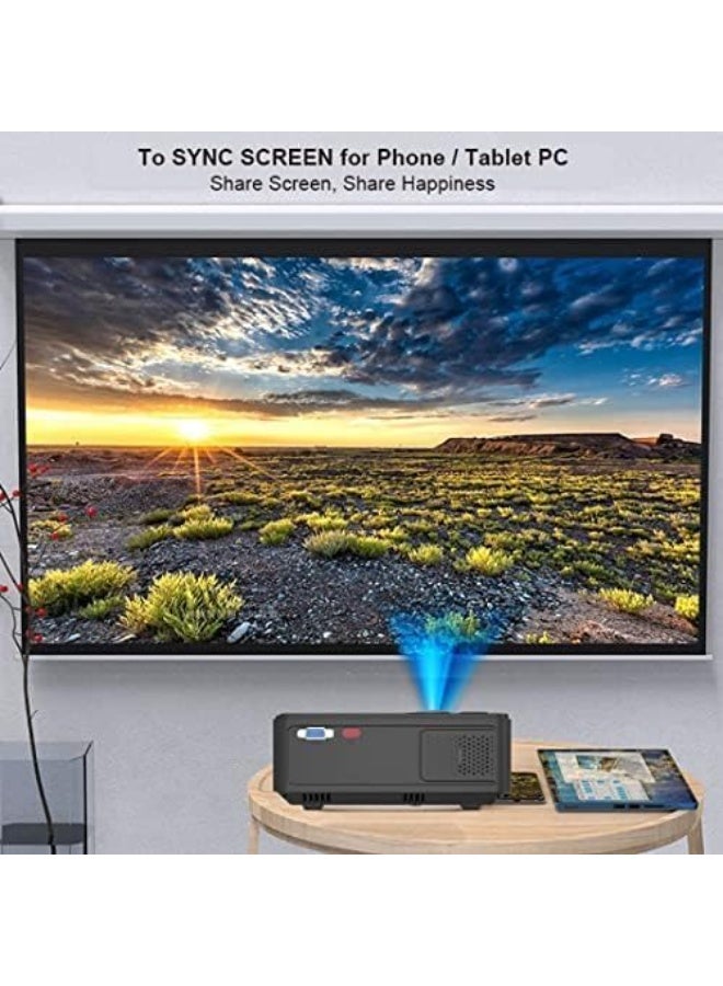 بروجكتور ذكي منزلي – عرض HD بدقة 1920p – سطوع 2200 لومن – سماعة مدمجة – واي فاي وميرا كاست – محمول مع ريموت – مثالي للسينما المنزلية والاستخدام اليومي - Image 3