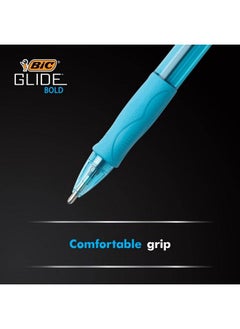Bic Atlantis Velocity Bold Retractable Ball Pen Bold Point (1.6Mm) Blue 12Count Rubber Grip For Comfortable Writing  - Image 5