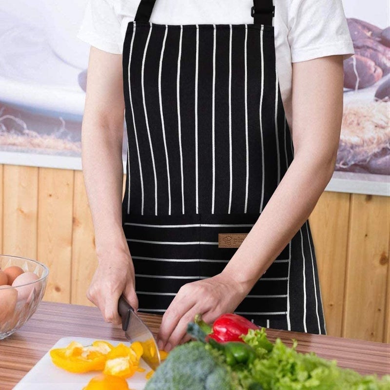 CRAZYWEAVES 100% cotton apron cooking kitchen apron for women and men chef apron - Image 5