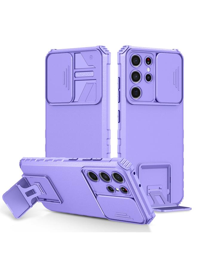 اس-توب جراب لهاتف Samsung Galaxy S21 Ultra 5G مع حامل مجسم وغطاء منزلق للكاميرا - Image 1