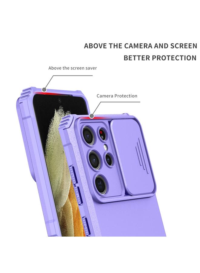 اس-توب جراب لهاتف Samsung Galaxy S21 Ultra 5G مع حامل مجسم وغطاء منزلق للكاميرا - Image 5