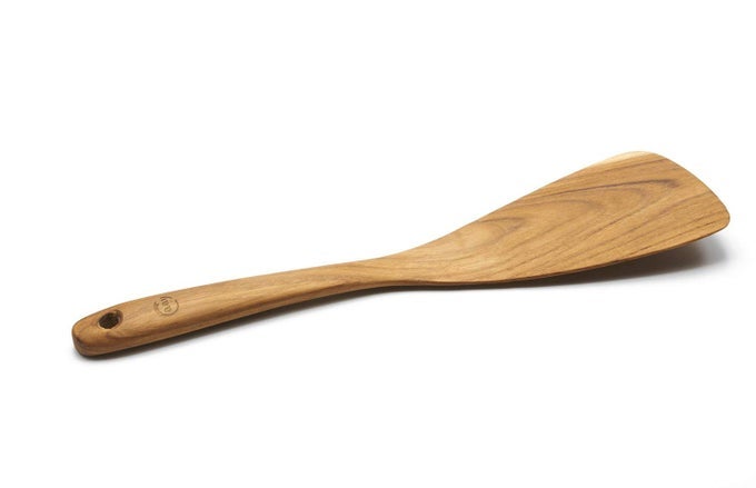 115 INCH TEAK WOOD SPATULATURNER FOR RIGHT HAND VERSATILE SPATULA DURABLE HEALTHY AND HIGH MOIST RESISTANCE FOR NON STICK COOKWARE