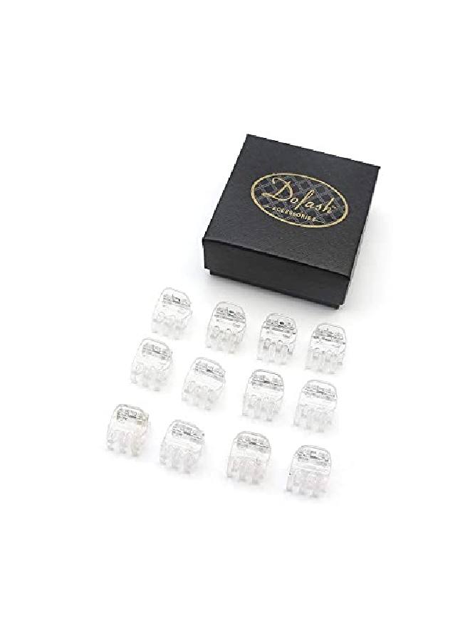 Dofash 12 قطعة (شفاف) مشابك شعر صغيرة مصنوعة من البلاستيك 1.8 سم إكسسوارات شعر للفتيات - Image 1