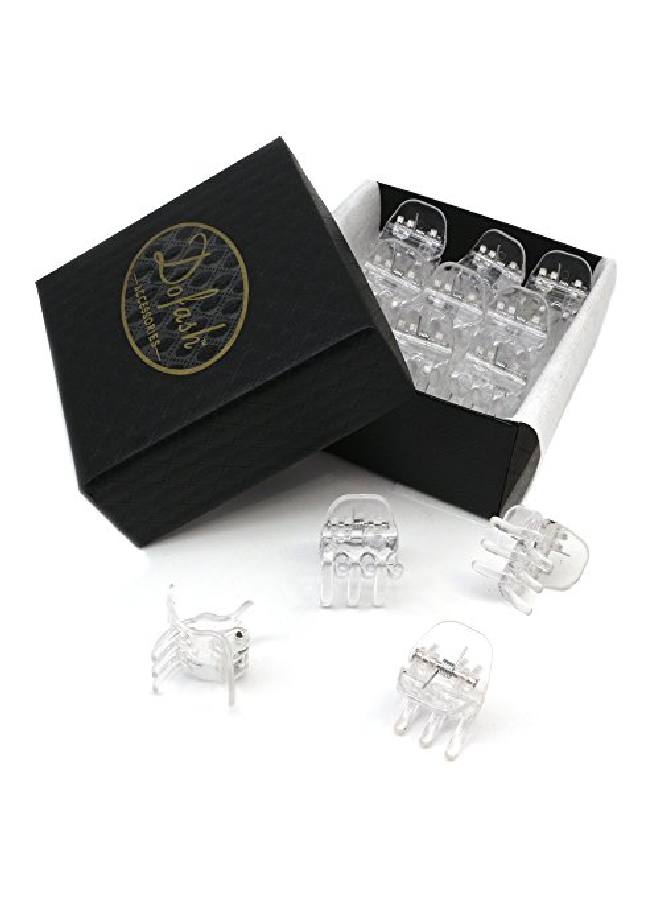 Dofash 12 قطعة (شفاف) مشابك شعر صغيرة مصنوعة من البلاستيك 1.8 سم إكسسوارات شعر للفتيات - Image 5