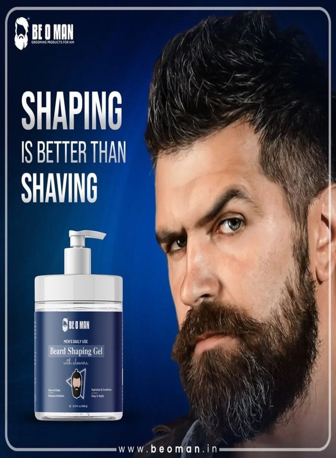 Be O Man Beoman Beard Shaping Gel with aloevera|Non Foaming and Transparent Gel|Reduces irritation|1000ml - Image 4