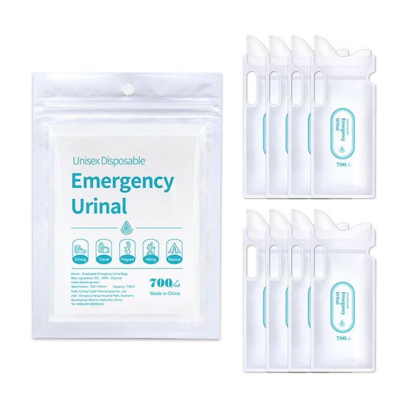 Bukela Disposable Urinal Bags, 700ML Emergency Urinal Bags, Camping Pee Bags Unisex Urine Bag Vomit Bag for Travel Traffic Jam Portable Toilet Bag for Men Women Kids - Image 1